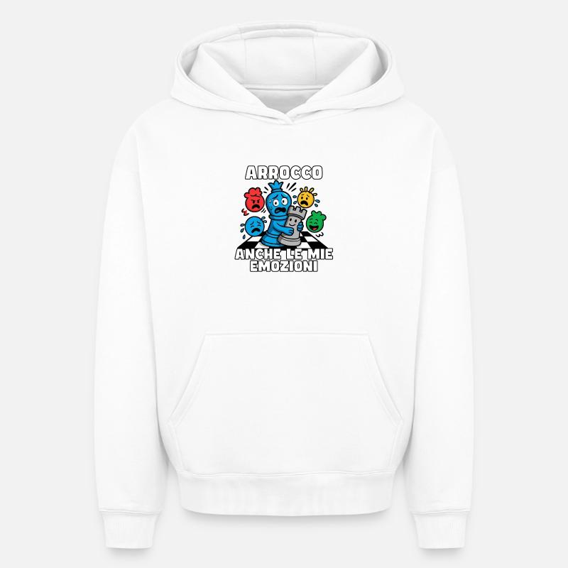 Roque émotionnel d’urgence - Sweat à capuche unisexe oversize épais SPREAD - blanc
