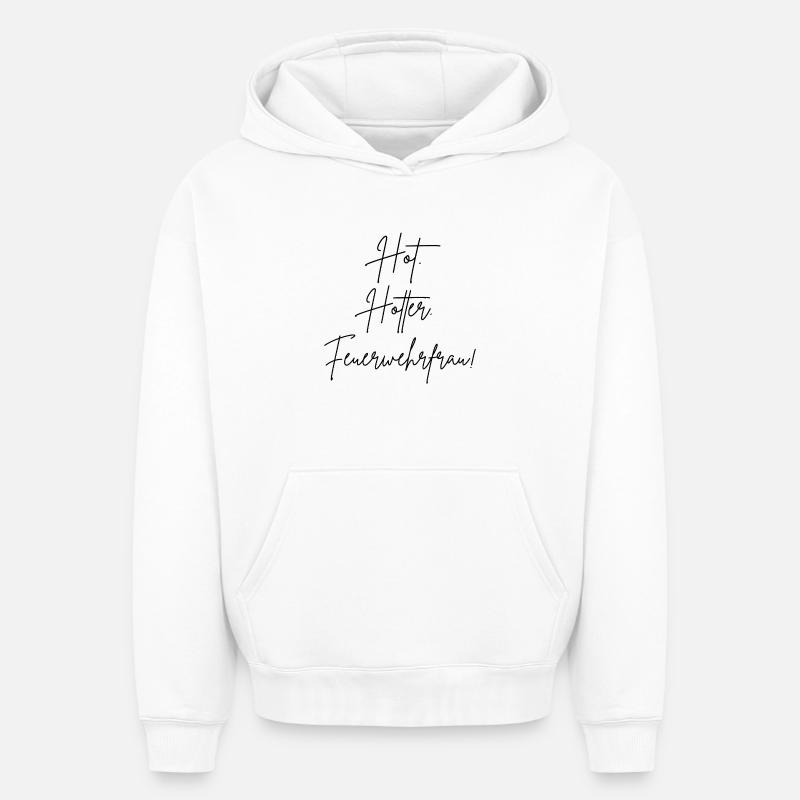 pompier chaud plus chaud - Sweat à capuche unisexe oversize épais SPREAD - blanc