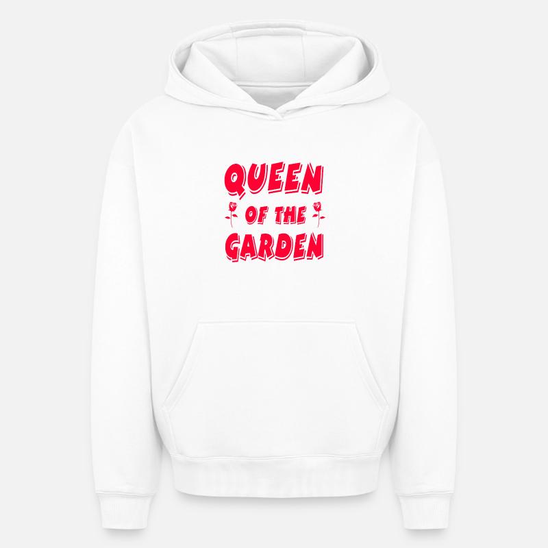 Jardin - Sweat à capuche unisexe oversize épais SPREAD - blanc