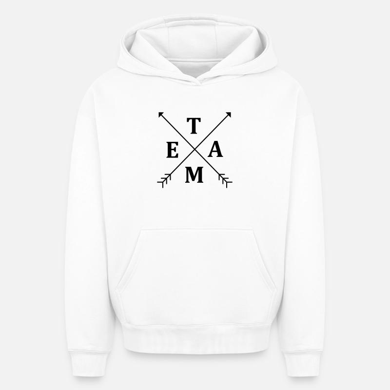 Équipe - Sweat à capuche unisexe oversize épais SPREAD - blanc