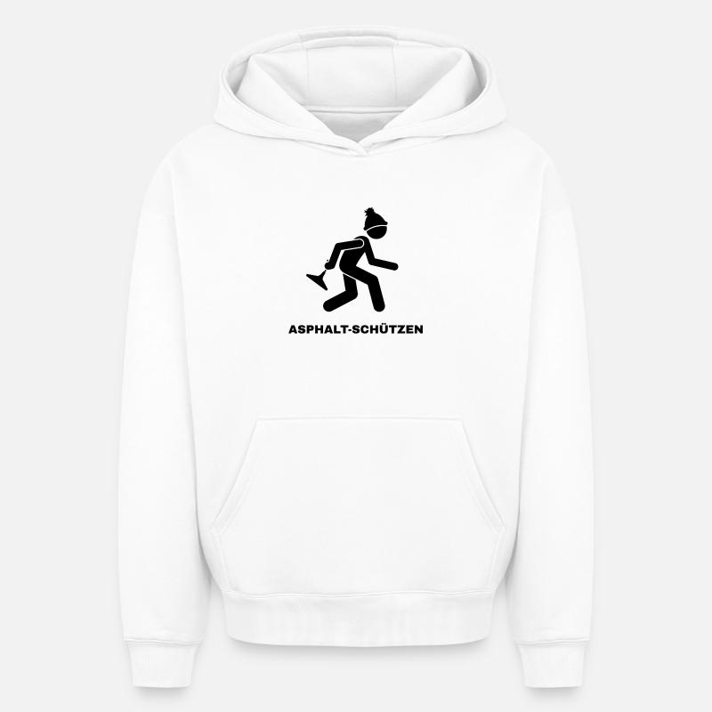 TIREURS D’ASPHALTE - Sweat à capuche unisexe oversize épais SPREAD - blanc