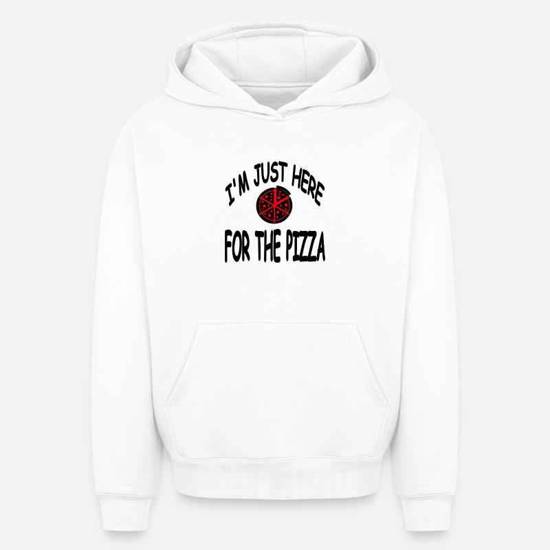 Pizza - Sweat à capuche unisexe oversize épais SPREAD - blanc