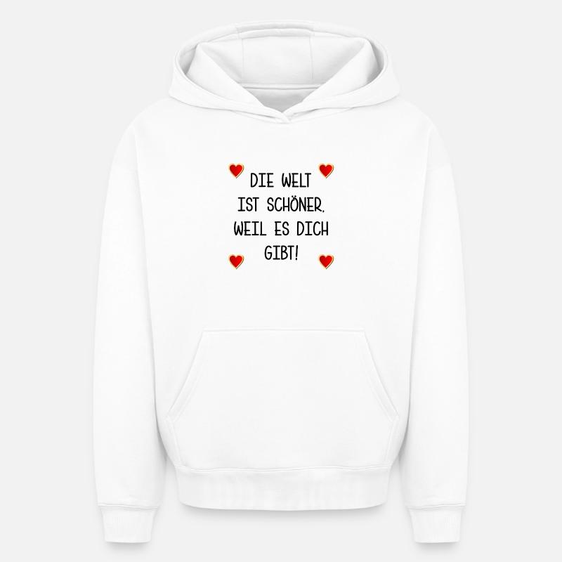 RELATION AMITIÉ DICTONS - Sweat à capuche unisexe oversize épais SPREAD - blanc