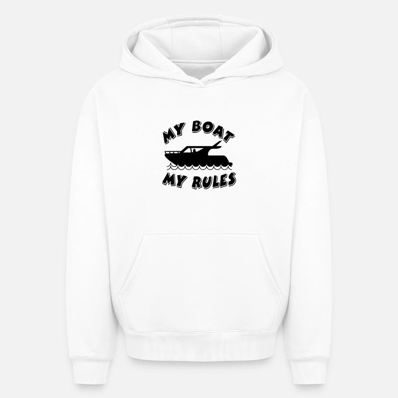 Bateau - Sweat à capuche unisexe oversize épais SPREAD - blanc