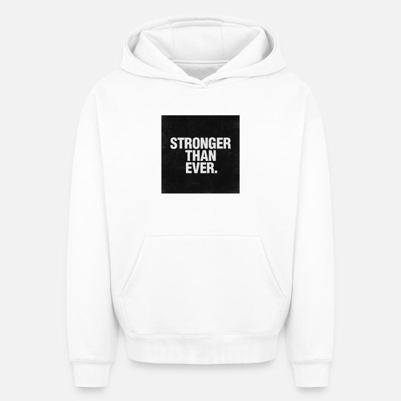 Plus fort que jamais - Sweat à capuche unisexe oversize épais SPREAD - blanc