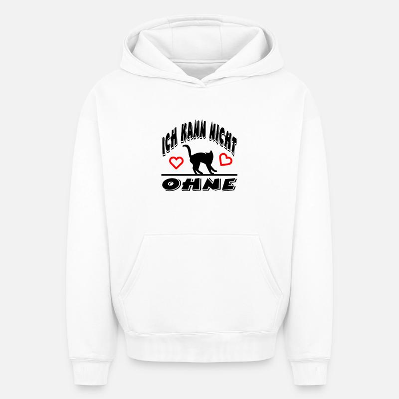 Chat - Sweat à capuche unisexe oversize épais SPREAD - blanc