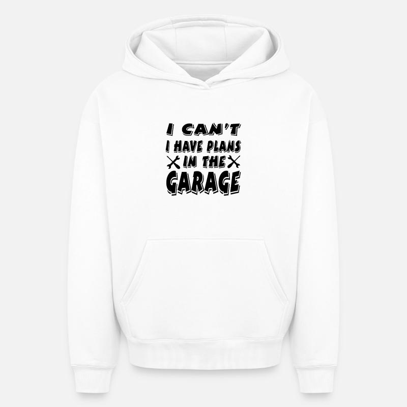 Garage - Sweat à capuche unisexe oversize épais SPREAD - blanc