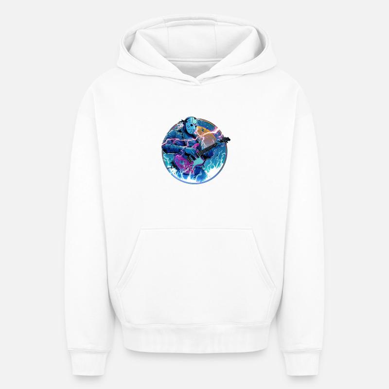tshirt metal - Sweat à capuche unisexe oversize épais SPREAD - blanc