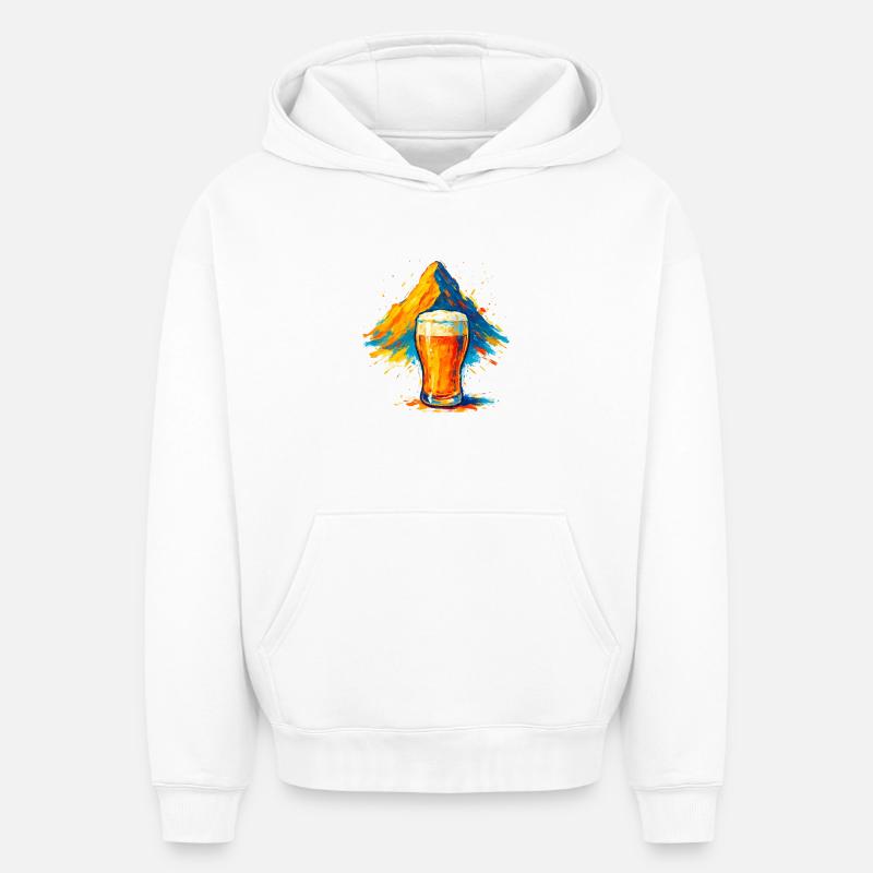 Biergipfel Farbexplosion - Oversized Heavyweight Unisex Hoodie - Weiß