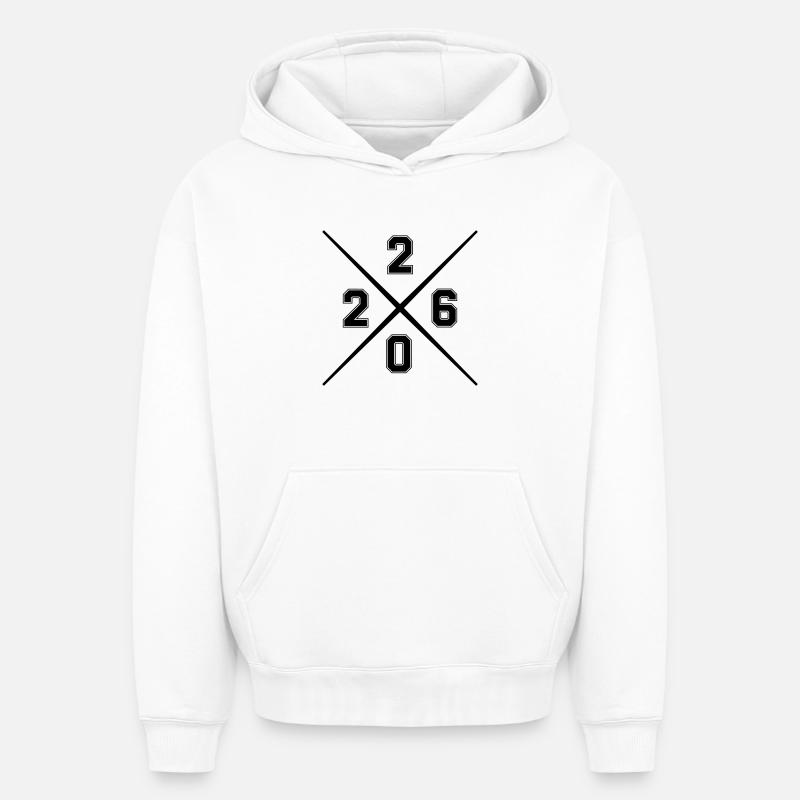 2026 - Sweat à capuche unisexe oversize épais SPREAD - blanc