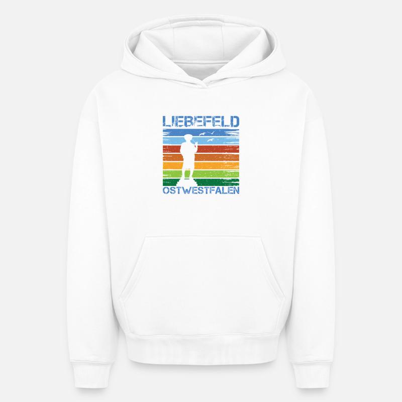 Liebefeld ❤ Leineweber - Sweat à capuche unisexe oversize épais SPREAD - blanc