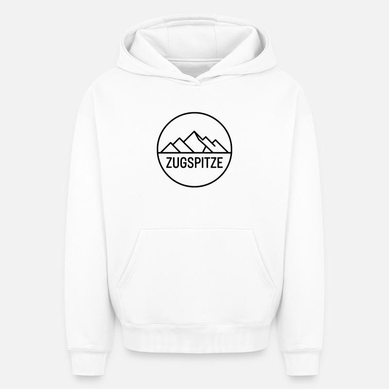 Zermatt - Souvenir Design - Sweat à capuche unisexe oversize épais SPREAD - blanc