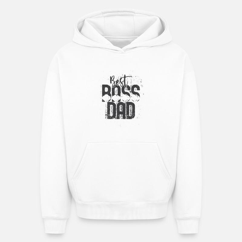 Best Dad Statement Tee - Sweat à capuche unisexe oversize épais SPREAD - blanc