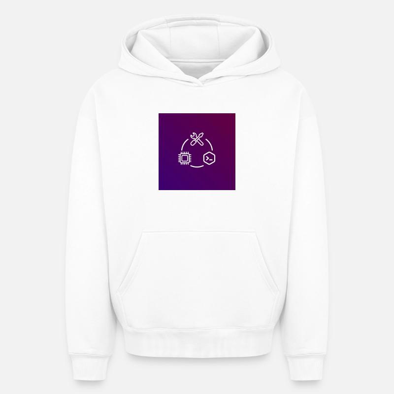 TechKreis Chip Code Tool - Oversized Heavyweight Unisex Hoodie - white