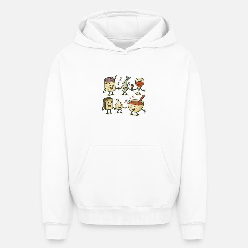 Plats ukrainiens - Sweat à capuche unisexe oversize épais SPREAD - blanc