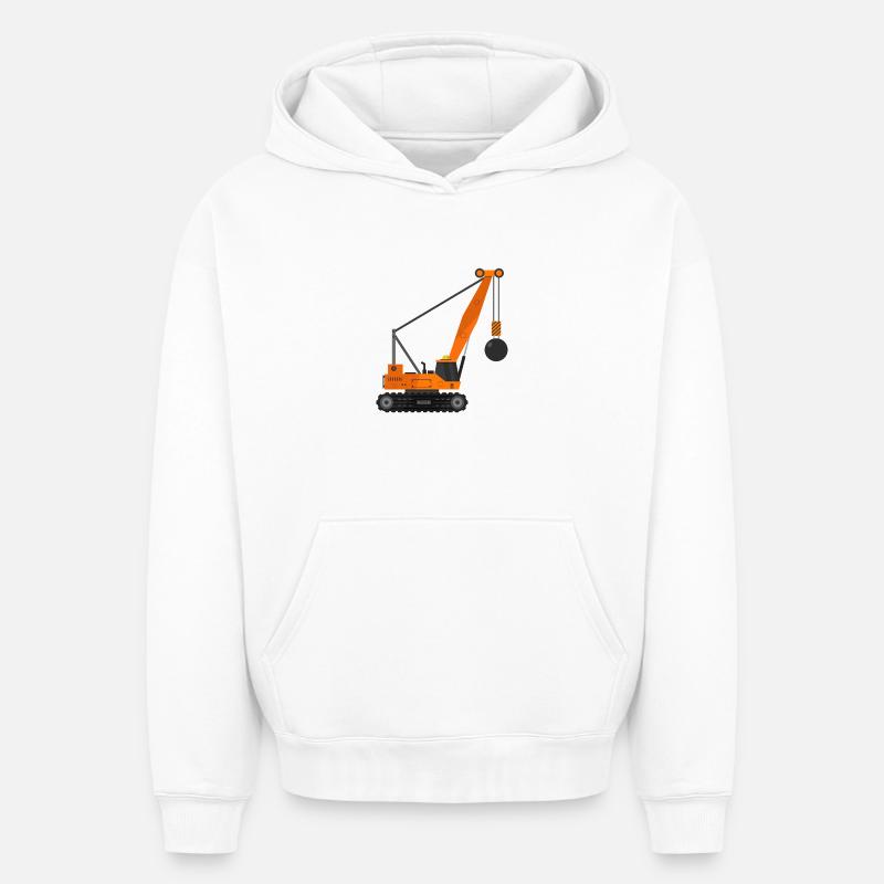 Grue à billes de démolition - Sweat à capuche unisexe oversize épais SPREAD - blanc