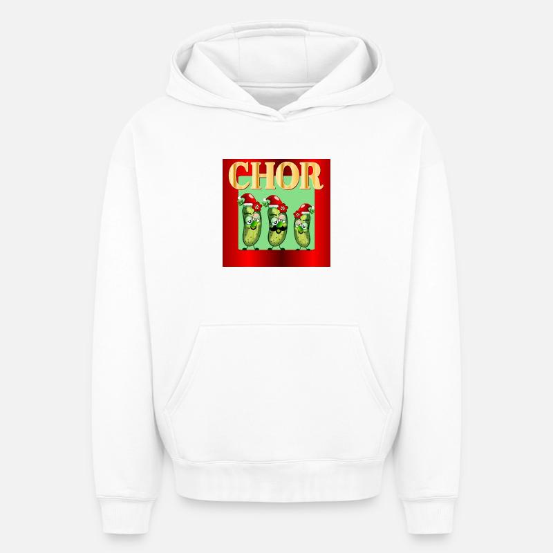 CHŒUR DE NOËL - Sweat à capuche unisexe oversize épais SPREAD - blanc