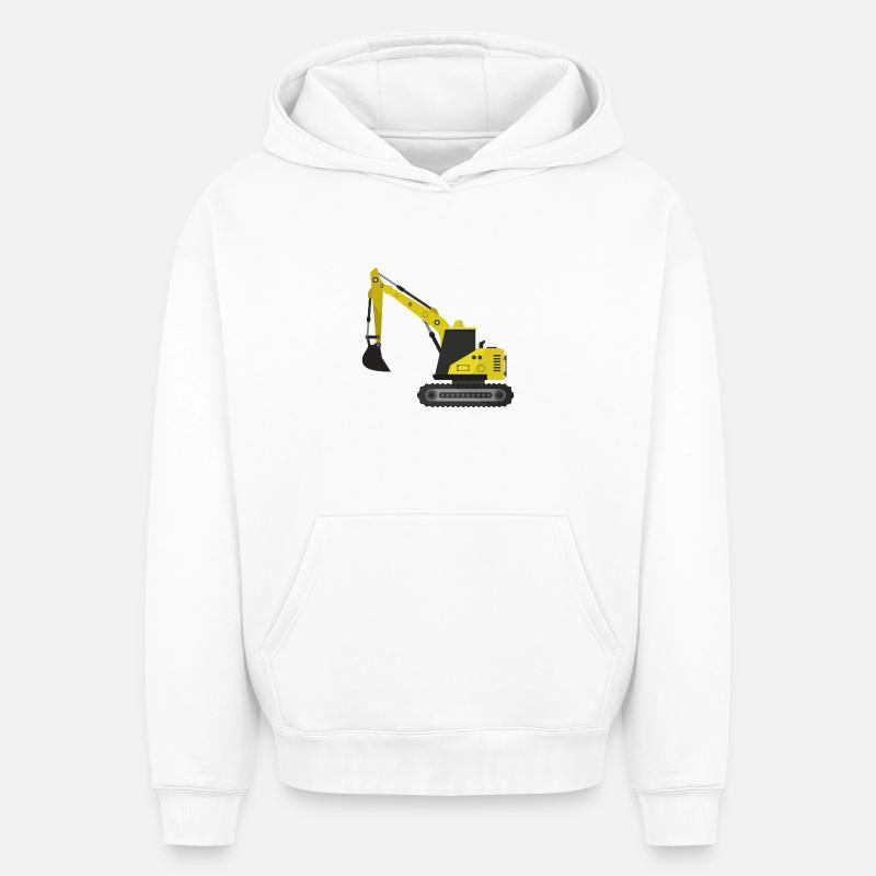 Excavatrice - Sweat à capuche unisexe oversize épais SPREAD - blanc