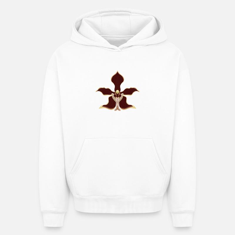 fleur d’orchidée - Sweat à capuche unisexe oversize épais SPREAD - blanc