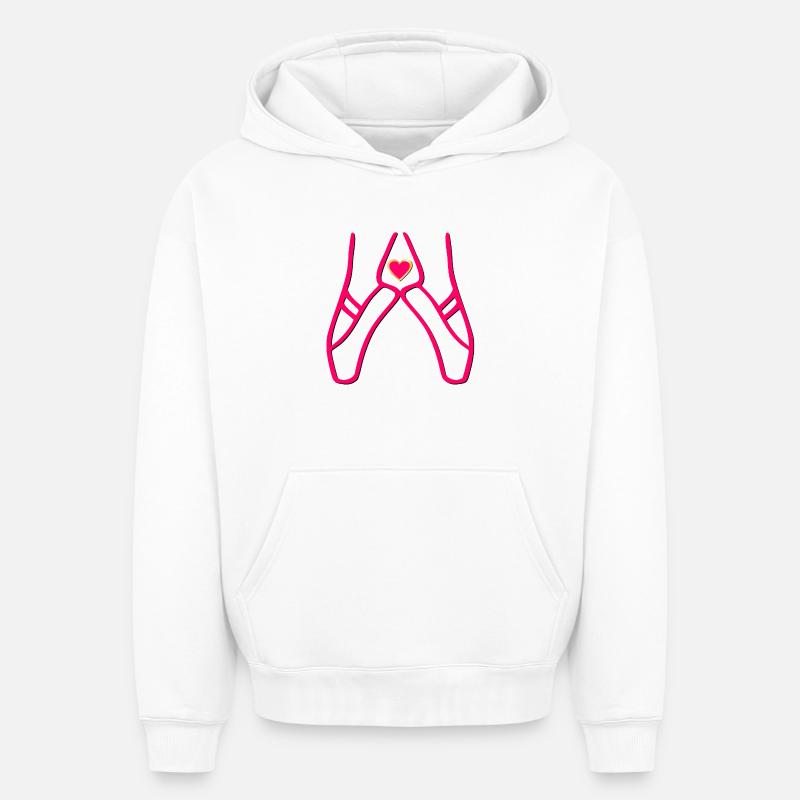 Danse ballette Pointe Shoes - Sweat à capuche unisexe oversize épais SPREAD - blanc