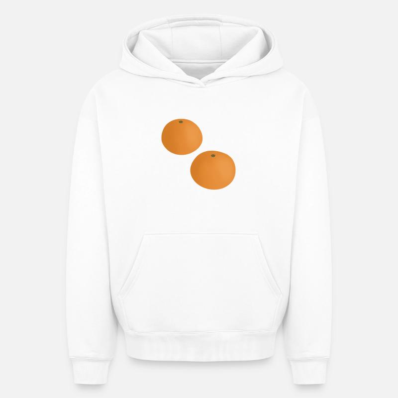 Mandarines - Sweat à capuche unisexe oversize épais SPREAD - blanc