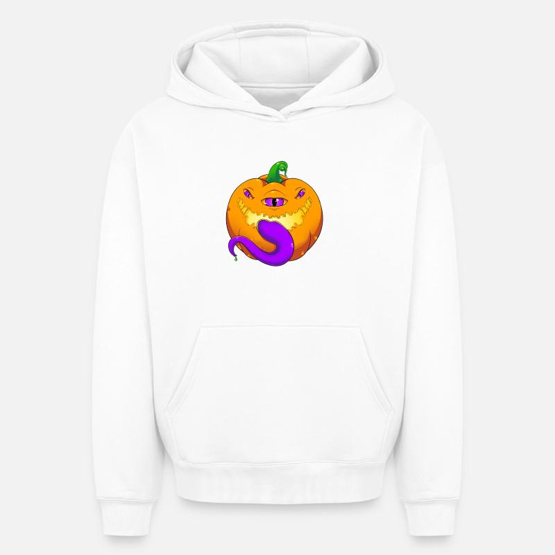 Mimic Pumpkin - Sweat à capuche unisexe oversize épais SPREAD - blanc