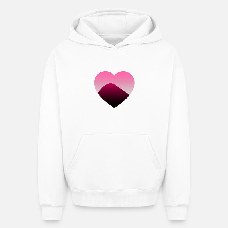 Amour - Sweat à capuche unisexe oversize épais SPREAD - blanc