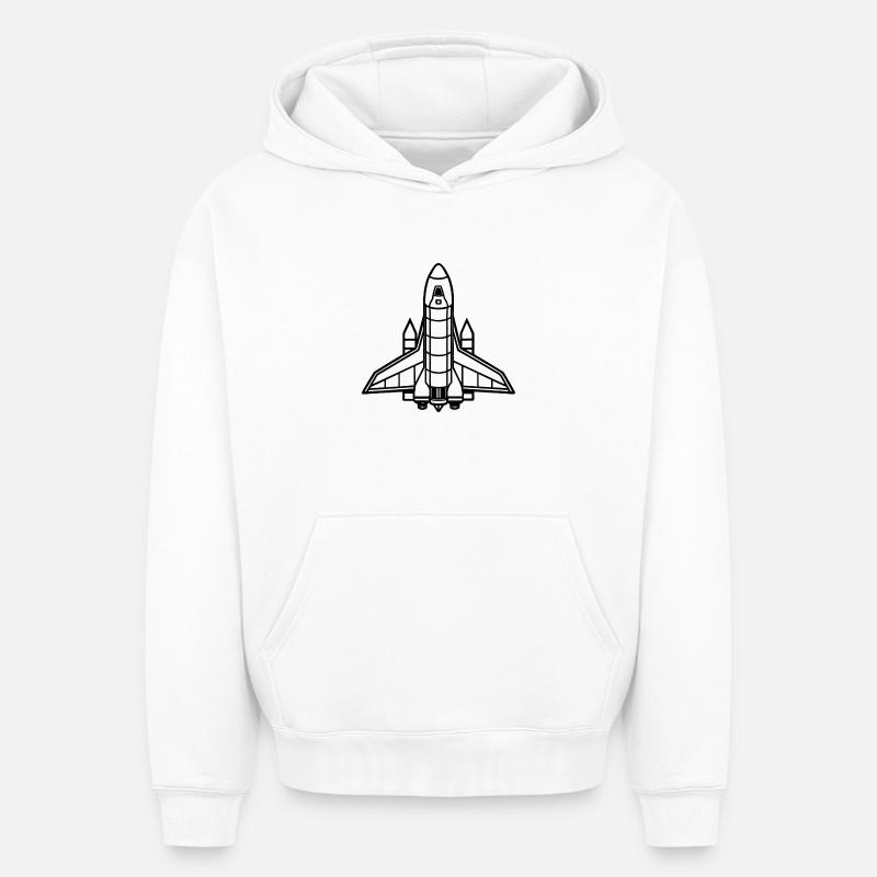 Navette spatiale - Sweat à capuche unisexe oversize épais SPREAD - blanc