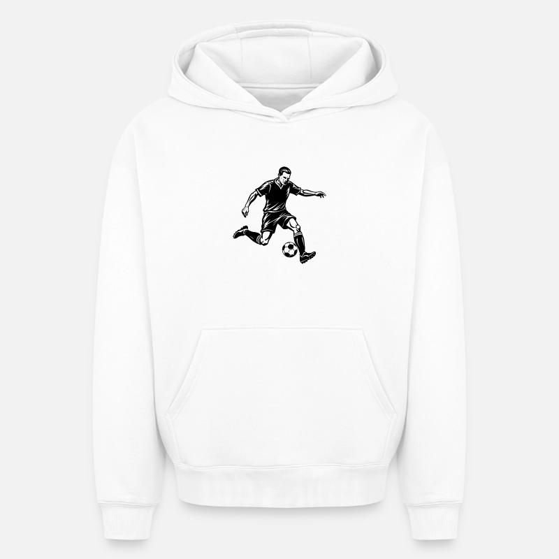 Footballeur - Sweat à capuche unisexe oversize épais SPREAD - blanc