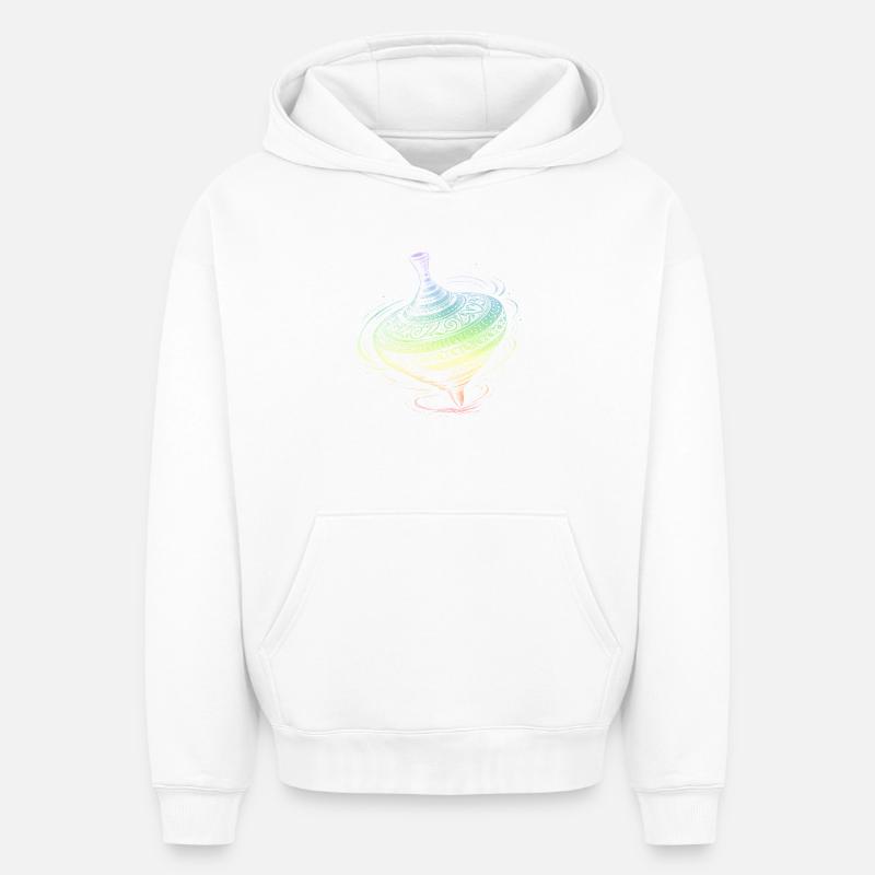 Retour au début - Sweat à capuche unisexe oversize épais SPREAD - blanc