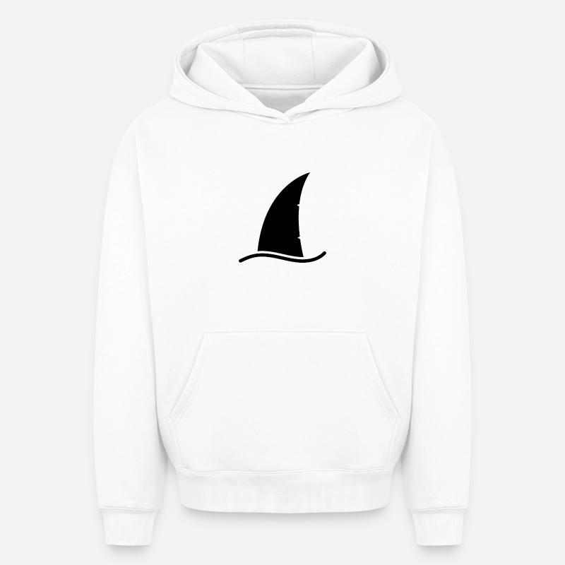 Aileron de requin - Sweat à capuche unisexe oversize épais SPREAD - blanc