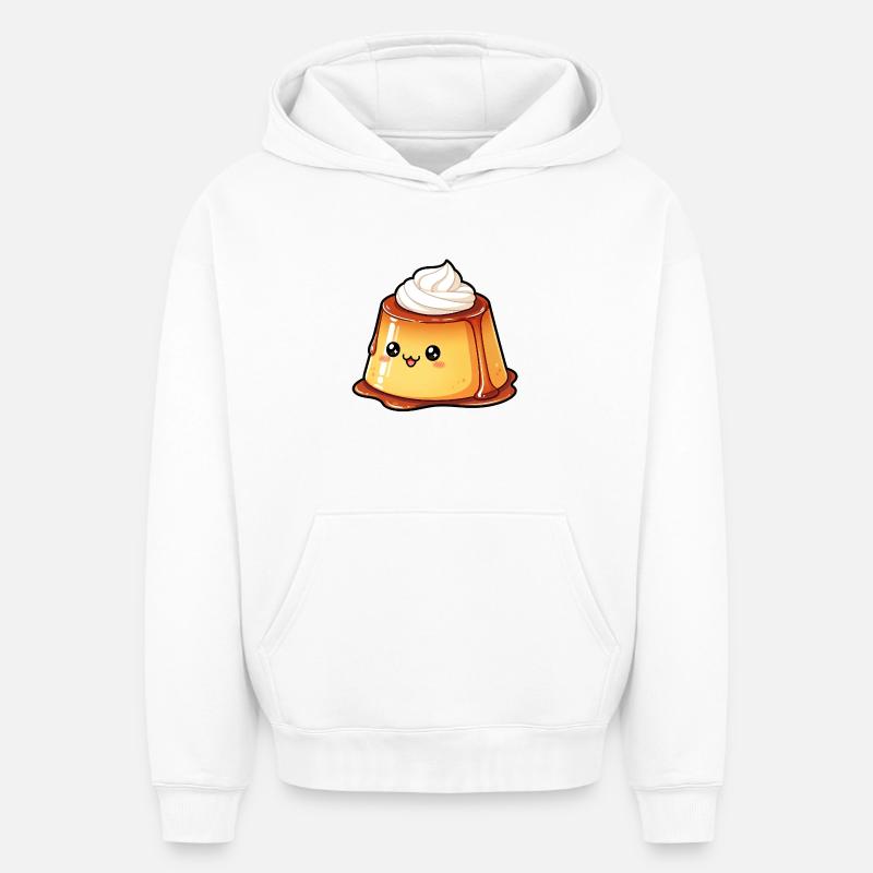 Pudding au caramel kawaï - Sweat à capuche unisexe oversize épais SPREAD - blanc