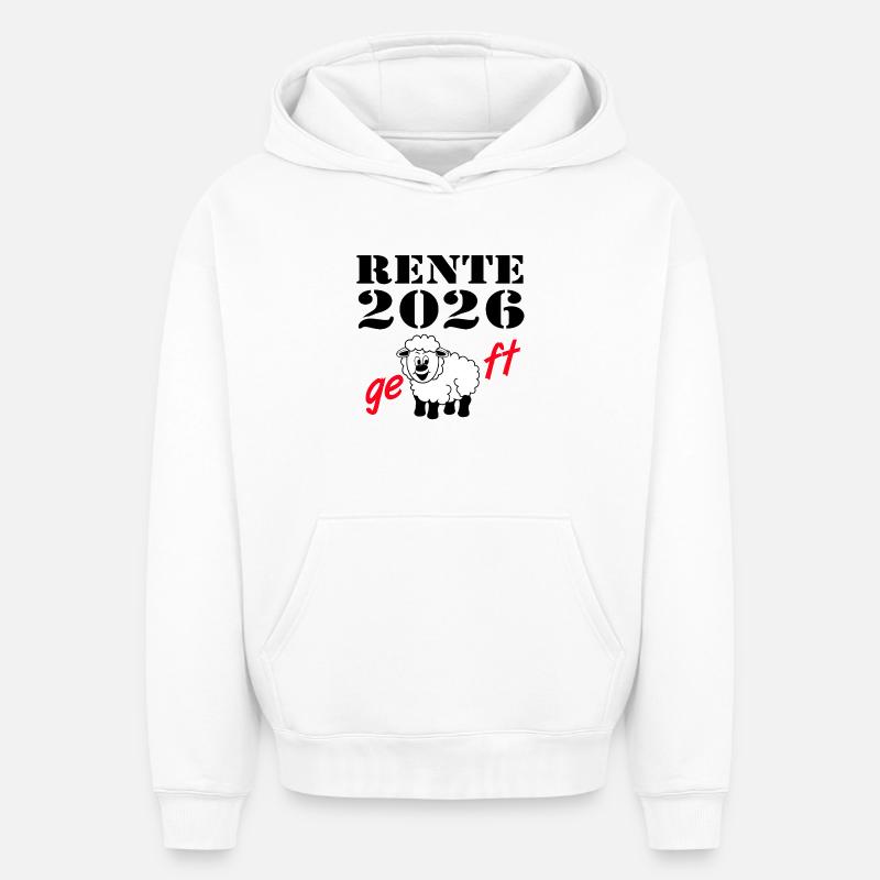 Pension 2026, terminé - Sweat à capuche unisexe oversize épais SPREAD - blanc