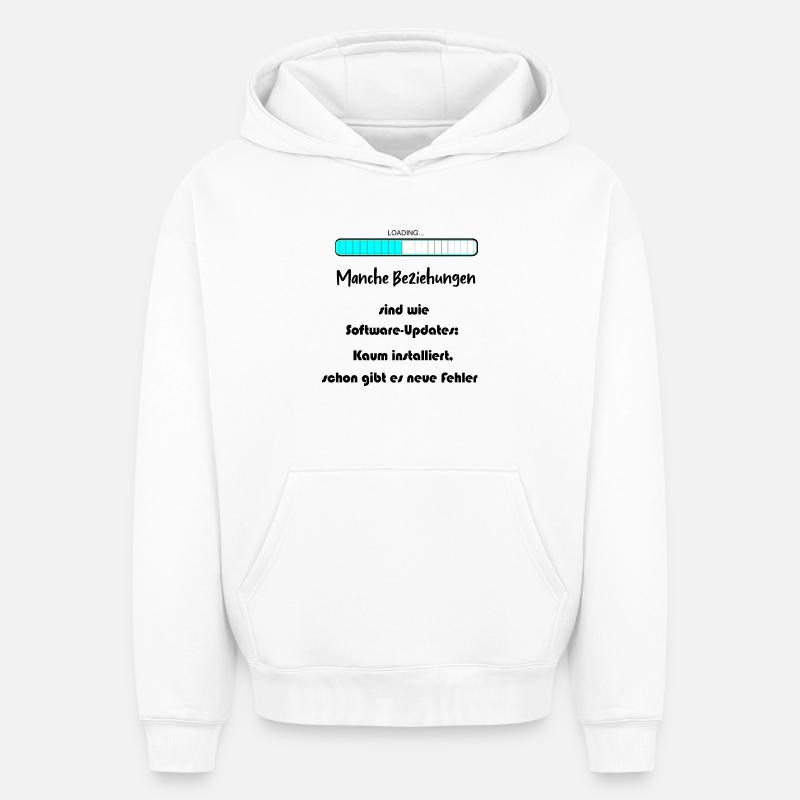 Progress Bar Blue Pattern - Oversized Heavyweight Unisex Hoodie - white