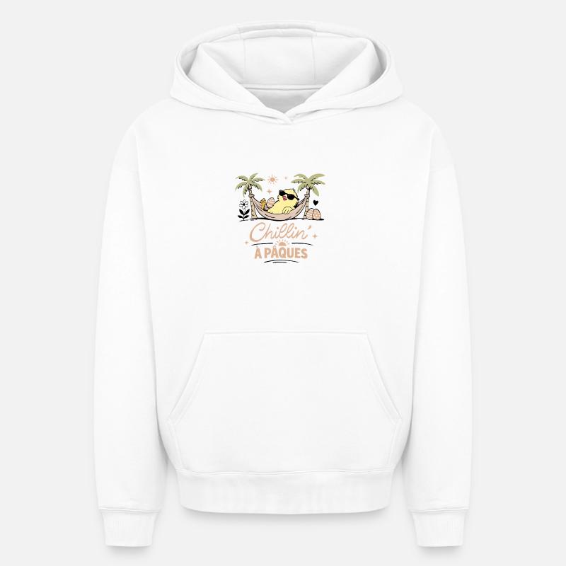 Poussin de Pâques  - Sweat à capuche unisexe oversize épais SPREAD - blanc