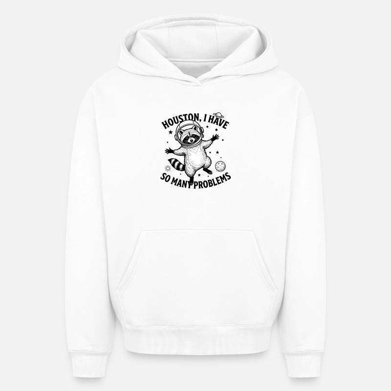 Problem bear - Oversized Heavyweight Unisex Hoodie - white
