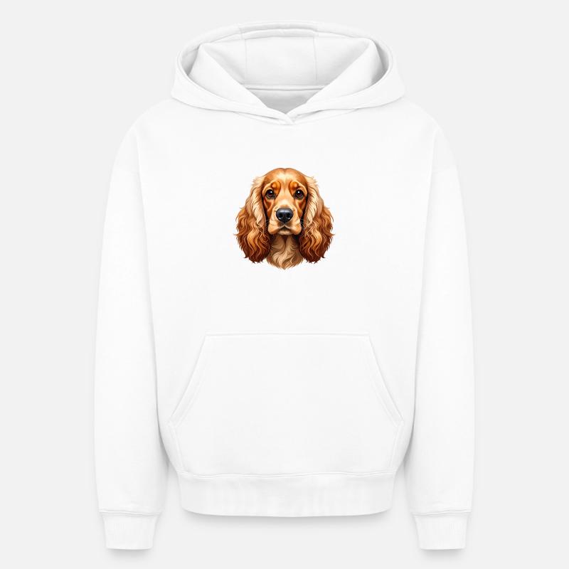 Cocker Spaniel - Oversized Heavyweight Unisex Hoodie - Weiß