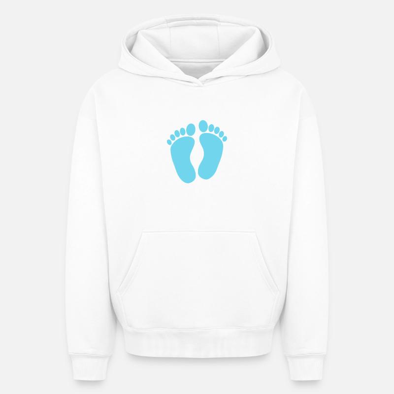 Pieds de bébé - Sweat à capuche unisexe oversize épais SPREAD - blanc