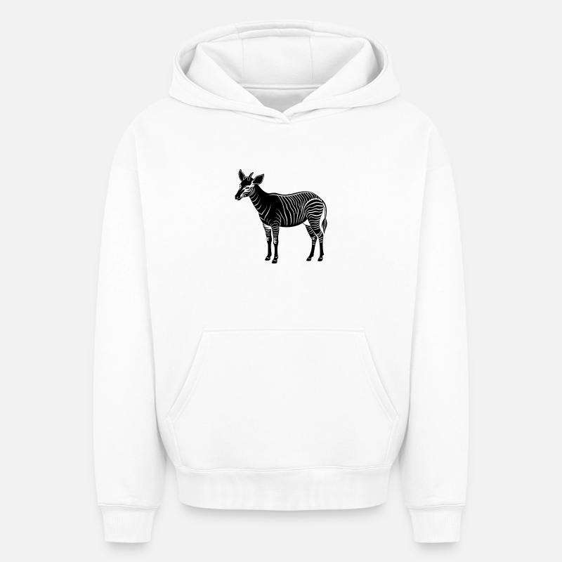 Okapi - Sweat à capuche unisexe oversize épais SPREAD - blanc
