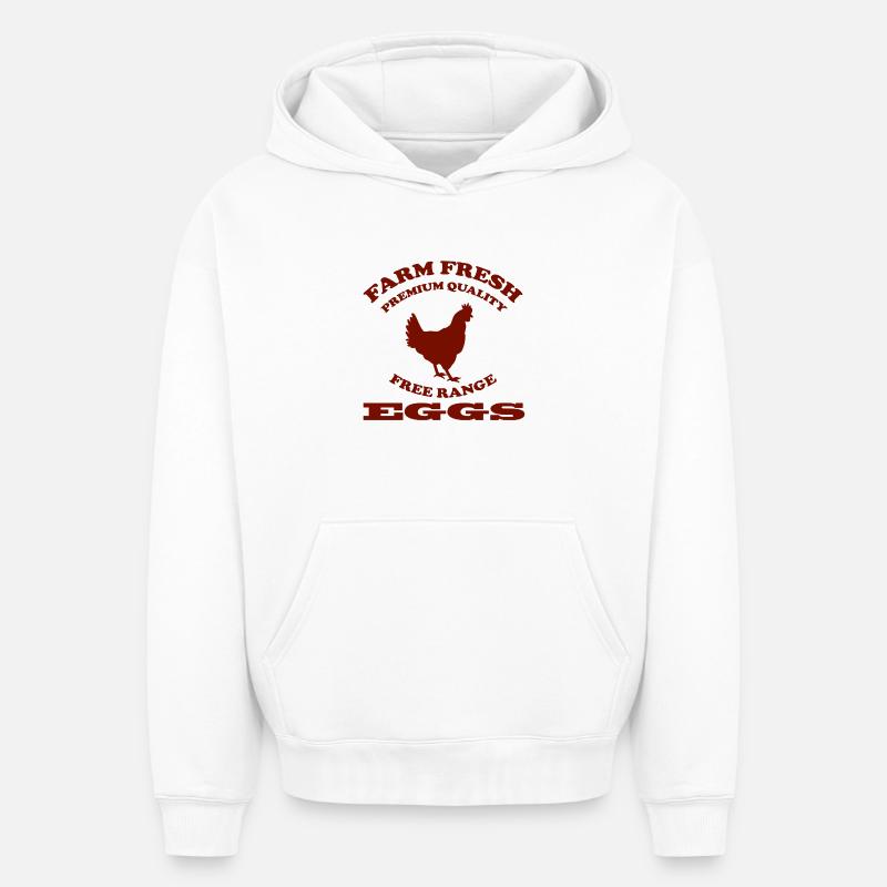 Oeuf - Sweat à capuche unisexe oversize épais SPREAD - blanc