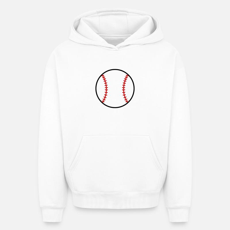 Baseball - Sweat à capuche unisexe oversize épais SPREAD - blanc