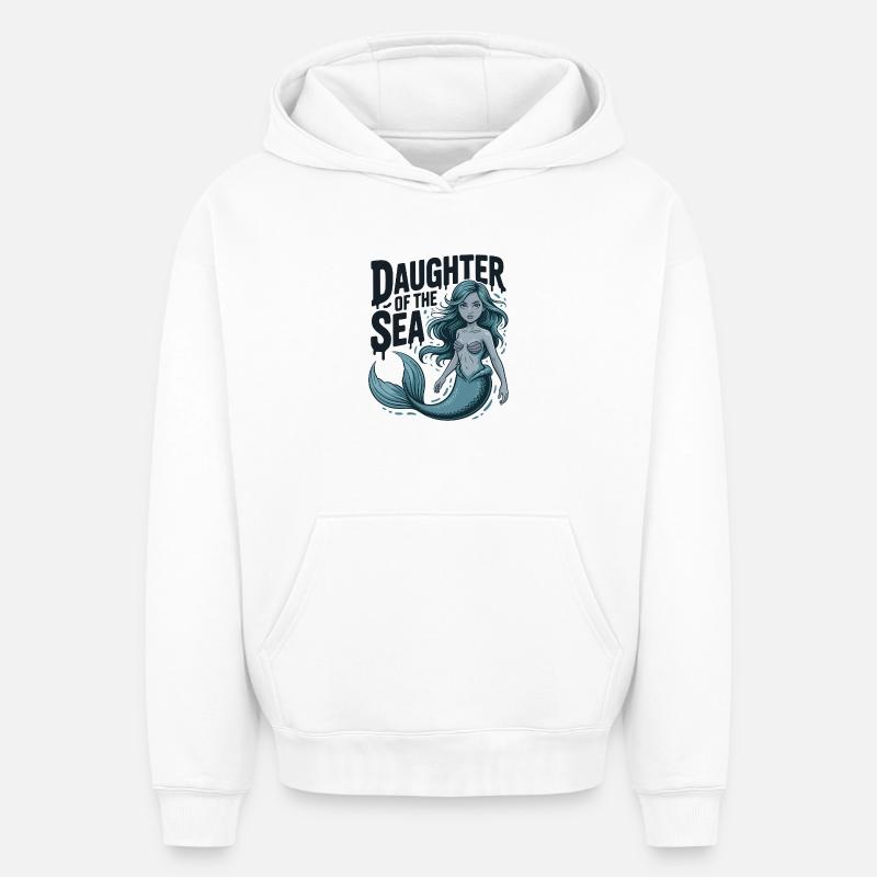 Fille de la Mer - Sweat à capuche unisexe oversize épais SPREAD - blanc