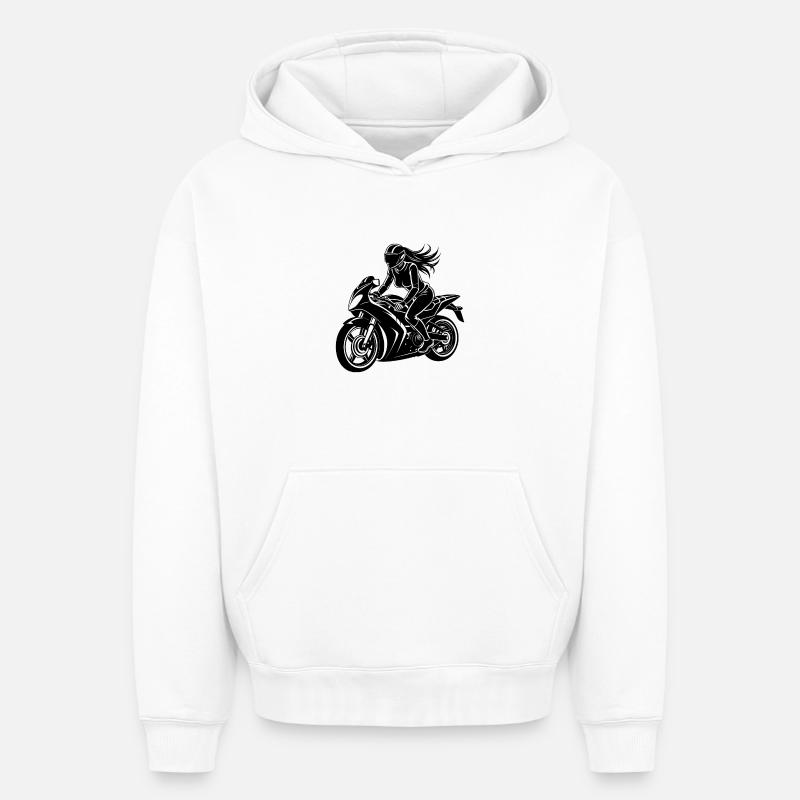 Sportive motarde - Sweat à capuche unisexe oversize épais SPREAD - blanc