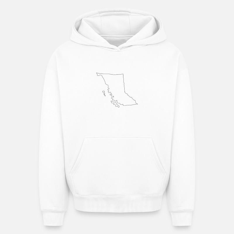 Carte de la Colombie-Britannique - Sweat à capuche unisexe oversize épais SPREAD - blanc