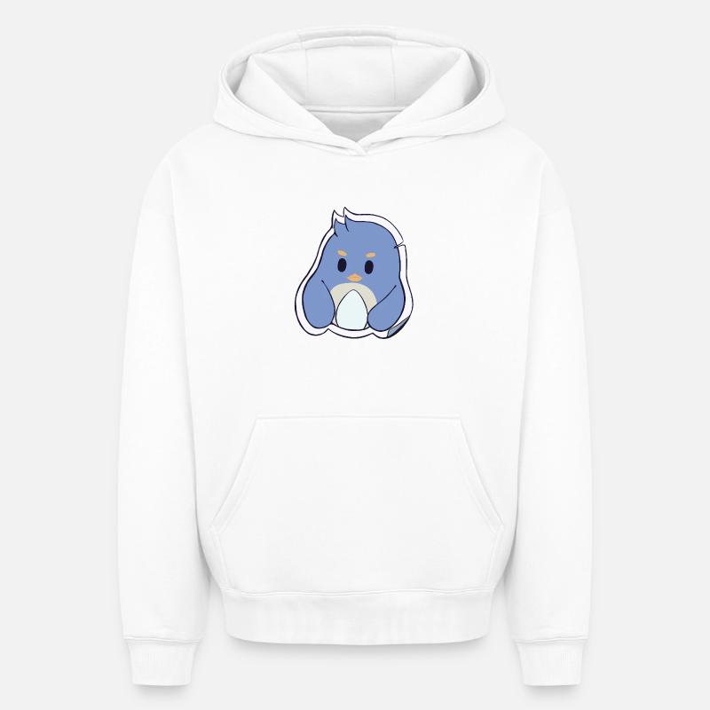 Pingouin  - Sweat à capuche unisexe oversize épais SPREAD - blanc
