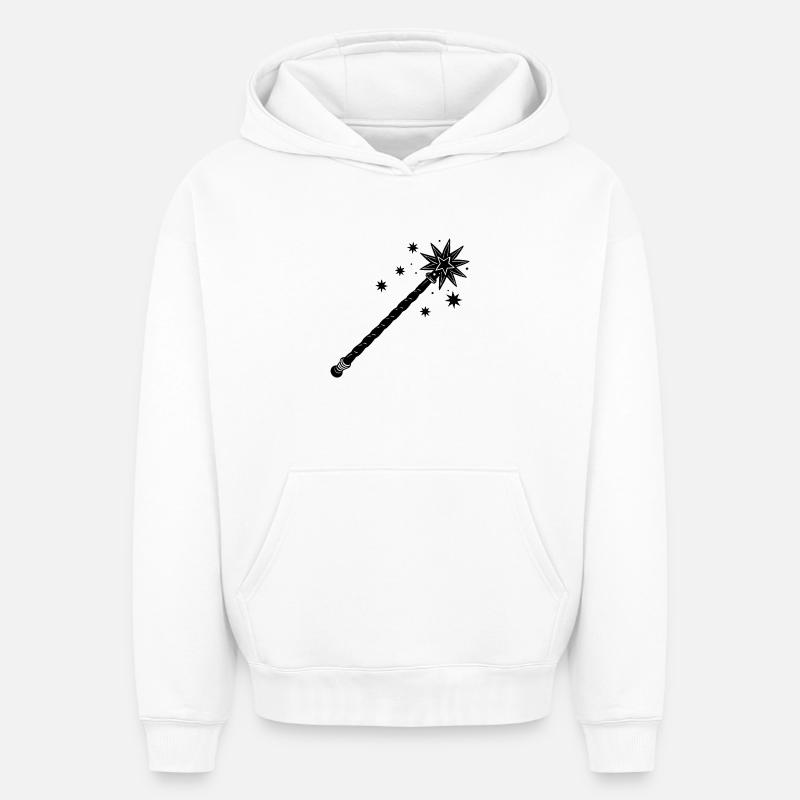 Baguette magique - Sweat à capuche unisexe oversize épais SPREAD - blanc