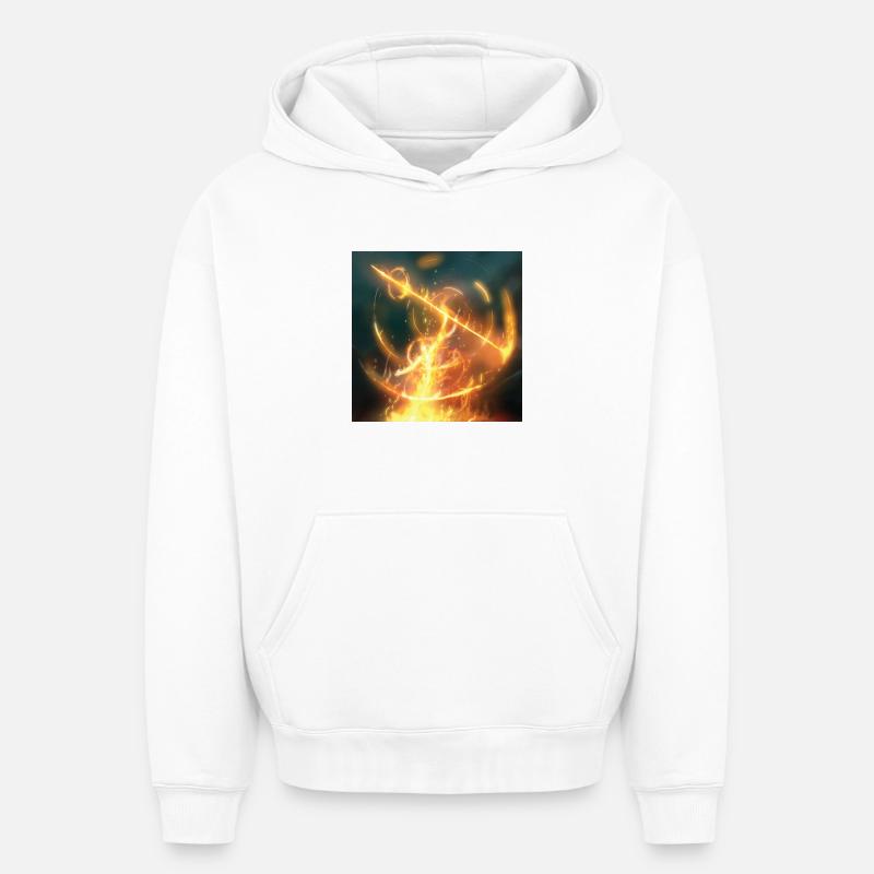 Lance de feu - Sweat à capuche unisexe oversize épais SPREAD - blanc