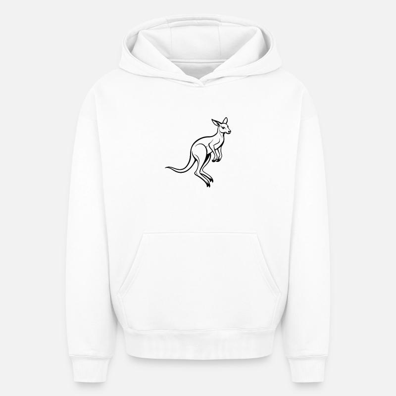 Känguru-Springen - Oversized Heavyweight Unisex Hoodie - Weiß