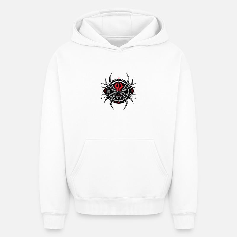 Redback Spider : Édition Tech - Sweat à capuche unisexe oversize épais SPREAD - blanc