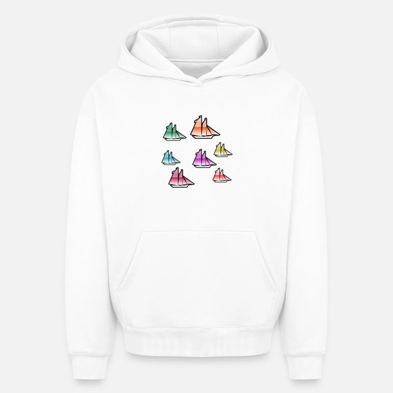 Voile - Sweat à capuche unisexe oversize épais SPREAD - blanc